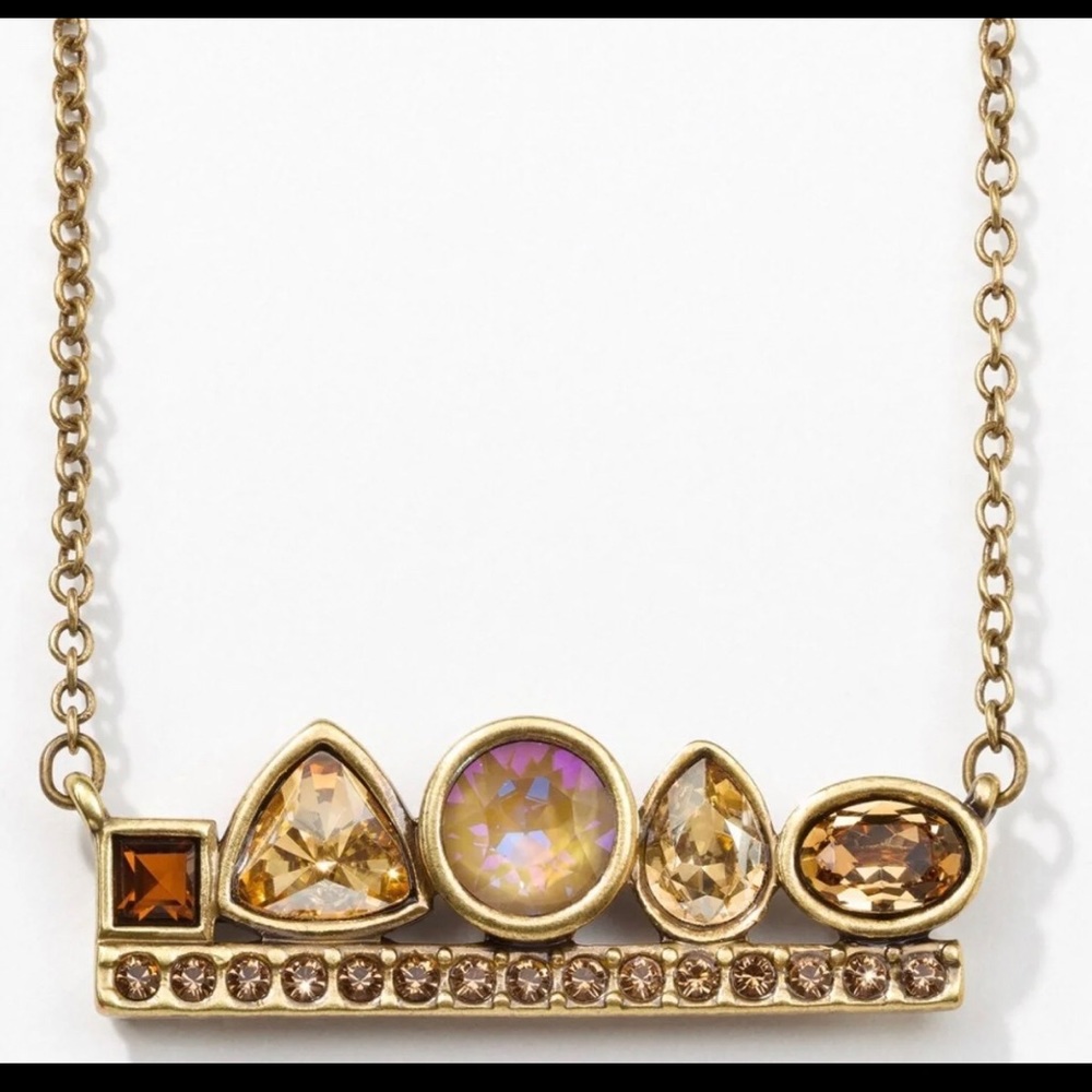 Touchstone Crystal by Swarovski OUT ON TOP stunning necklace BNIB golden shades